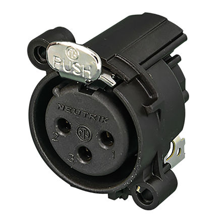 Neutrik - NC3FAH1-D - Neutrik ɫ 3· ֱ  ӡˢ·尲װ XLR  RSNC3FAH1-D, ƽ𴥵, <50 V ac		