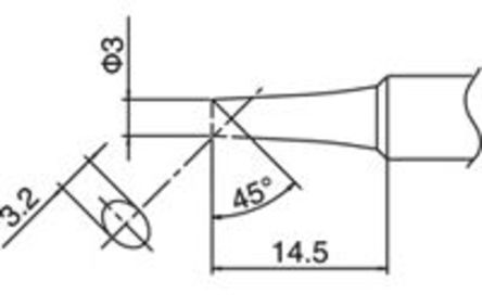 Hakko - T18-CF3 - Hakko T18 ϵ, 3 mm 45 Բ ͷ, ʹHakko FX-600,Hakko FX-888D		