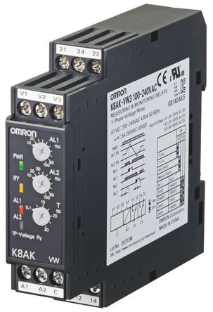 Omron - K8AK-VW2 24VAC/DC - Omron 1 ѹ ؼ̵ K8AK-VW2 24VAC/DC, ˫ , 24 V /ֱ		