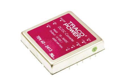 TRACOPOWER - TEN 60-2413 - TRACOPOWER TEN 60 ϵ 60W ʽֱ-ֱת TEN 60-2413, 18  36 V ֱ, 15V dc, 4A, 1.6kV dcѹ, 90%Ч		