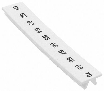 Phoenix Contact - 1050017:0061 - White Zack Marker Strip Numbers 61-70		