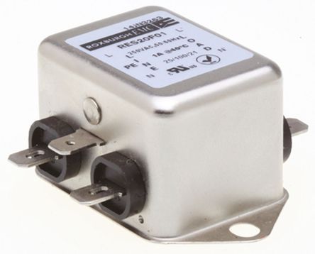 Roxburgh EMC - RES20F01 - Roxburgh EMC RES20 ϵ 1A 250 V , DC to 400Hz ̰װ RFI ˲ RES20F01, Fast-OnӶ		