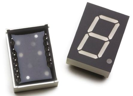 Broadcom - HDSP-C8A3 - Broadcom 1ַ 7  ɫ LED  HDSP-C8A3, 18.2 mcd, ҲС, 20.4mmַ, ͨװװ		