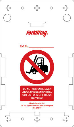 Brady - 136594 - Box of 10 Forkliftag holders, English		