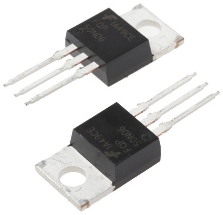Fairchild Semiconductor - FQP50N06 - Fairchild Semiconductor QFET ϵ Si N MOSFET FQP50N06, 50 A, Vds=60 V, 3 TO-220ABװ		