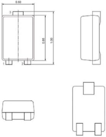 Panasonic - DSCQ00100L - Panasonic DSCQ00100L , NPN , 100 mA, Vce=50 V, HFE:210, 150 MHz, 3 Mini3 F1 Bװ		