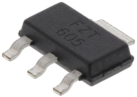DiodesZetex - FZT605TA - DiodesZetex FZT605TA NPN ֶپܶ, 1.5 A, Vce=120 V, HFE=500, 3 + Tab SOT-223װ		