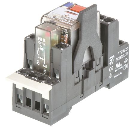 TE Connectivity - PT2S7LC4 8-1415074-1 - TE Connectivity PT2S7LC4 8-1415074-1 ˫˫ DIN Rail Ǳ̵, 24V dc		