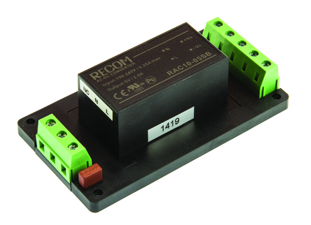 Recom - RAC10-05SB-ST - Recom 10W  ǶʽģʽԴ SMPS RAC10-05SB-ST, 90  264V ac, 5V dc, 2A, 79%Ч, ܷװ		