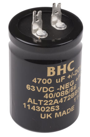KEMET - ALT22A472BB063 - KEMET ALT22 ϵ 63 V ֱ 4700F Ƕ밲װ  ALT22A472BB063, 20%ݲ, +85C,  - Ƭװ		