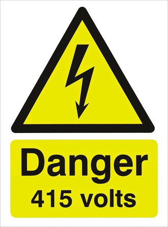Signs & Labels - HA08151R - Signs & Labels HA08151R ɫ/ɫ Ӣ PP Ӳ Σվ־ “Σ 415 V“, 148 x 210mm		