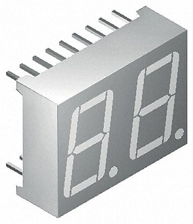 Kingbright - DC56-11SURKWA - Kingbright DC56 ϵ 2ַ 7  ɫ LED  DC56-11SURKWA, 85 mcd, ҲС, 14.2mmַ, ͨװװ		