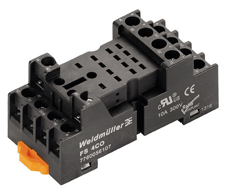 Weidmuller - 7760056107 - Weidmuller 7760056107 4 ˫ 尲װ ӿڼ̵ģ, 10A		