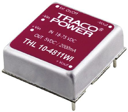 TRACOPOWER - THL 10-2415WI - TRACOPOWER THL 10WI ϵ 10W ʽֱ-ֱת THL 10-2415WI, 9  36 V ֱ, 24V dc, 410mA, 86%Ч, 1 x 1 inװ		