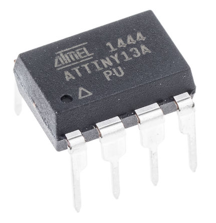 Microchip - ATTINY13A-PU - Microchip ATtiny ϵ 8 bit AVR MCU ATTINY13A-PU, 20MHz, 1 kB64 B ROM , 64 B RAM, PDIP-8		