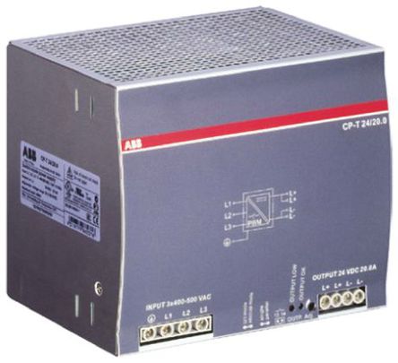 ABB - 1SVR427056R0000 - ABB CP-T ϵ 480W ģʽ DIN 尲װԴ 1SVR427056R0000, 90%Ч, 500V ac, 20A, 24V dc 24V dc/		