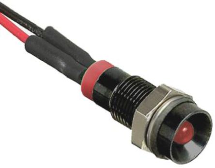 RS Pro - Q8R3BXXHR220E - RS Pro Q8R3BXXHR220E 5 mm  ɫ LED ָʾ, ߽Ӷ, 8mmװ׳ߴ, 220 V 		