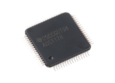 Texas Instruments - ADS1178IPAPT - Texas Instruments ADS1178IPAPT 8ͨ 16 λ ADC, , SPIӿ, 64 HTQFPװ		