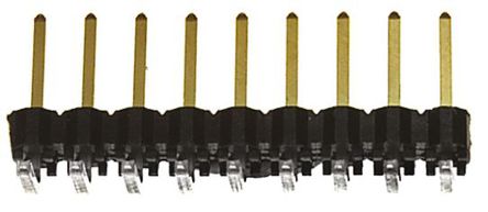 Samtec - TSW-109-08-L-S-RA - Samtec TSW ϵ 9· 2.54mmھ (1) ֱ Ź TSW-109-08-L-S-RA, Ӷ˽, 7.6A, ͨ		