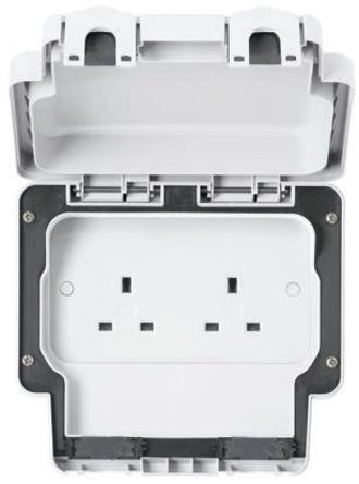 MK - K56481WHI - MK IP66 2 ̼  G  - Ӣʽ  K56481WHI, 13A, 250V ac		