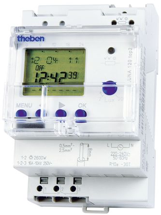 Theben / Timeguard - LUNA 120 top2 - Theben / Timeguard 1ͨ DIN 쿪 LUNA 120 top2, Ӳλ, 230 V Դ		