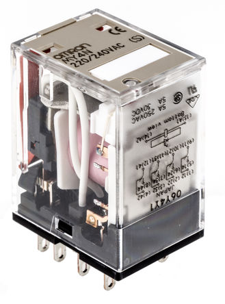 Omron - MY4N 220/240AC(S) - Omron MY4N220/240ACS 4 ˫ DIN Rail Ǳ̵, 5 A, 240V ac		