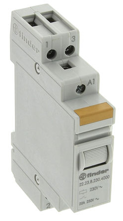 Finder - 22.23.8.230.4000 - Finder 22.23.8.230.4000  - գ  -  DIN Rail Ǳ̵, 20 A, 230V ac		