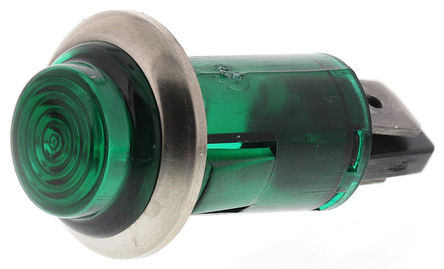 CAMDENBOSS - IND504203-240-T/GRN - CAMDENBOSS IND504203-240-T/GRN 11.5 mm ͹ ɫ neon ָʾ, ӽƬӶ, 13mmװ׳ߴ, 240 V		