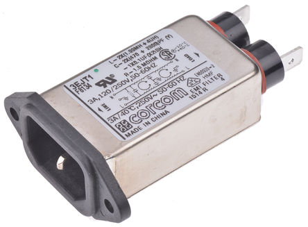 TE Connectivity - 2-6609006-2 - TE Connectivity װ C14 IEC ˲ ͷ 2-6609006-2, ζ˽, 3A, 250 V 		