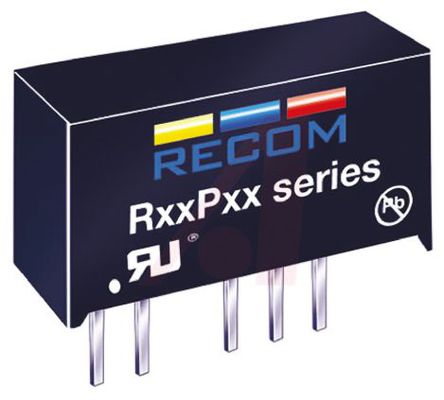 Recom - R24P1509D - Recom 1W ʽֱ-ֱת R24P1509D, 21.6  26.4 V ֱ, -9 V dc, 15 V dc, -56 mA, 33 mA		