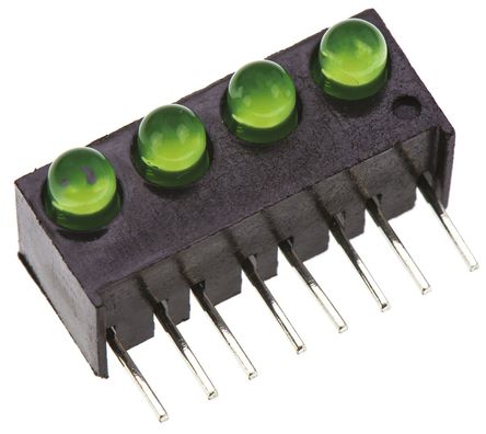 Dialight - 551-1307-004F - Dialight 551-1307-004F ɫ ֱ LED ָʾ, 60 , 4 LED, 1.9 V, ͨװװ		