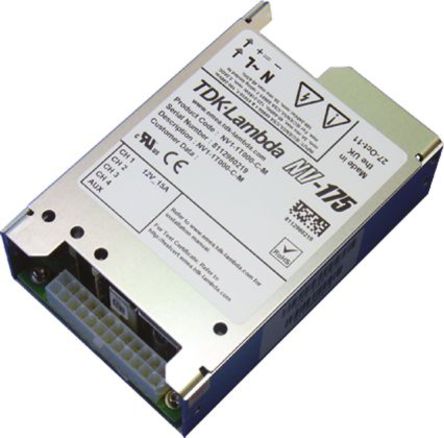 TDK-Lambda - NVM1-1G000-S1-C - TDK-Lambda 180W  ǶʽģʽԴ SMPS NVM1-1G000-S1-C, 90 to 264V ac, 24V, 7.5A, 90%Ч, շװ		