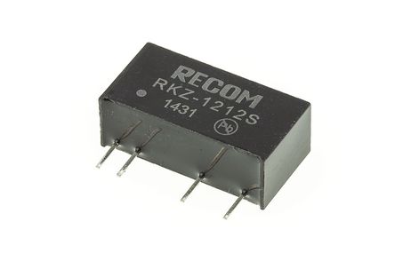 Recom - RKZ-1212S - Recom RKZ ϵ 2W ʽֱ-ֱת RKZ-1212S, 10.8  13.2 V ֱ, 12V dc, 168mA, 3kV dcѹ, SIPװ		