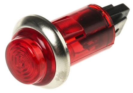 CAMDENBOSS - IND504203-240-T/RD - CAMDENBOSS IND504203-240-T/RD 11.5 mm ͹ ɫ neon ָʾ, ӽӶ, 13mmװ׳ߴ, 240 V		