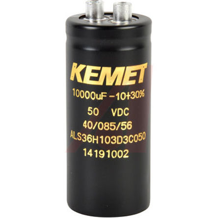 KEMET - ALS36H103D3C050 - KEMET ALS36 ϵ 50 V ֱ 10000F ̰װ  ALS36H103D3C050, -10  +30%ݲ, 18 m @ 20 Hz, 24 m @ 120 Hz(ֵ)		