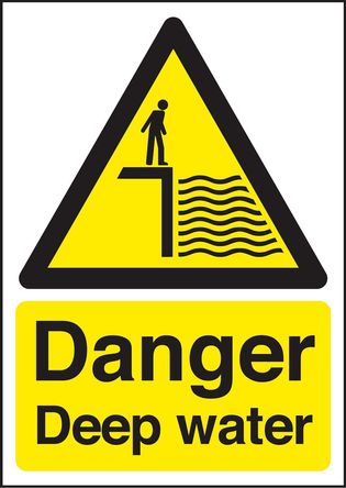 Signs & Labels - HA10333R - Signs & Labels HA10333R 1װ ɫ/ɫ Ӣ PVC Σվǩ “ˮ“, 300 x 400mm		