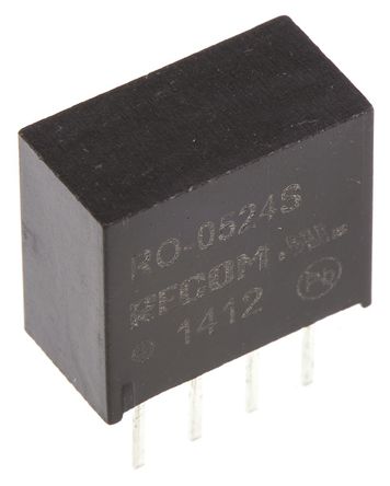 Recom - RO-0524S - Recom RO ϵ 1W ʽֱ-ֱת RO-0524S, 4.5  5.5 V ֱ, 24V dc, 42mA, 1kV dcѹ, 85%Ч, SIPװ		