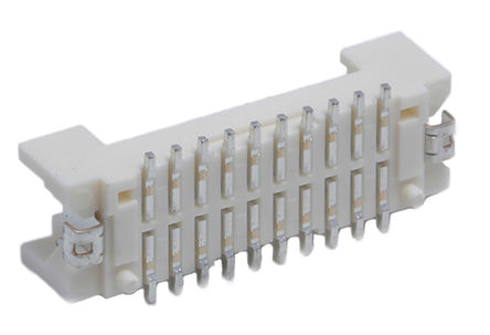 Hirose - DF13-20DP-1.25V(25) - Hirose DF13 ϵ�� 20· 1.25mm�ھ� (2��) ֱ PCB ���� DF13-20DP-1.25V(25), ���Ӷ˽�, 1A, ���氲װ		