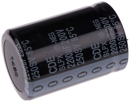 Cornell-Dubilier - SLPX222M200H9P3 - Cornell-Dubilier SLPX ϵ 200 V ֱ 2200F ͨ  SLPX222M200H9P3, 20%ݲ, 68m(ֵ), +85C, H9װ		