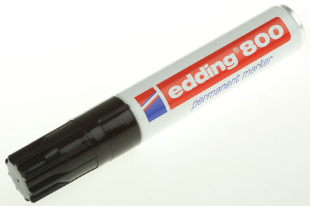Edding - 800-001 - Edding 黑色 宽，超宽，中 4 → 12mm 凿形笔尖 永久性记号笔		