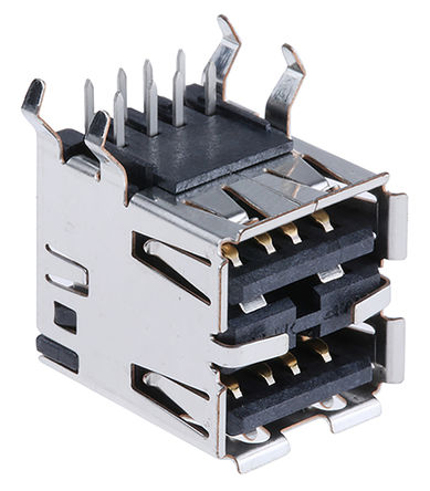 TE Connectivity - 5787745-4 - TE Connectivity 2 ˿ ֱ USB2.0 A  USB  5787745-4, ͨ		