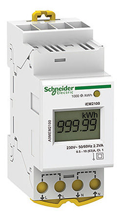 Schneider Electric - A9MEM2100 - Schneider Electric Acti 9 iEM2000 系列 A9MEM2100 单相 5位 LCD 数字功率表		