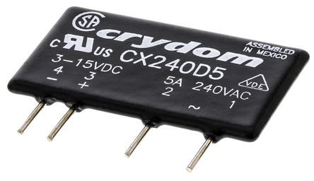 Crydom - CX240D5 - Crydom 5 A PCBװ ̵̬ CX240D5, SCR, 㽻л, 280 V 		