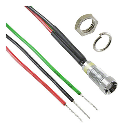 Dialight - 606-2415-130F - Dialight 606-2415-130F  ɫɫ  LED, ߽Ӷ, 6mmװ׳ߴ, 12 V ֱ		