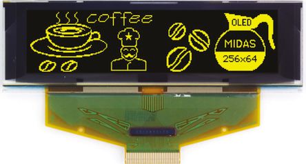 Midas - MCOT256064BA-YM - Midas 3.12in ɫ Դ OLED ʾ MCOT256064BA-YM, 256 x 64, TAB, I2CƽУSPIӿ		