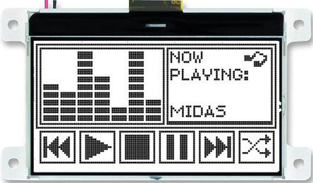Midas - MCCOG128064C6W-FPTLW - Midas C ϵ ͸ ͼ LCD ɫʾ MCCOG128064C6W-FPTLW, LED, 128 x 64pixels		