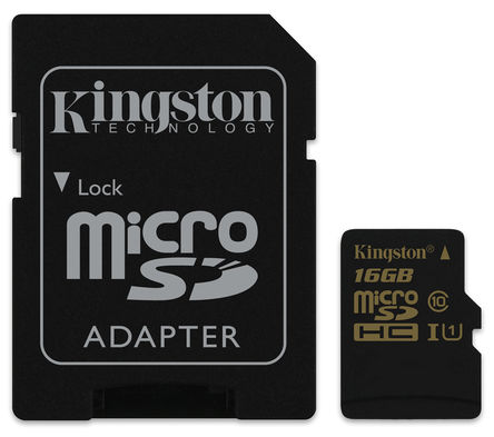 Kingston - SDCA10/16GB - Kingston 16 GB Class 10, UHS-10 SLC MicroSDHC SDCA10/16GB		