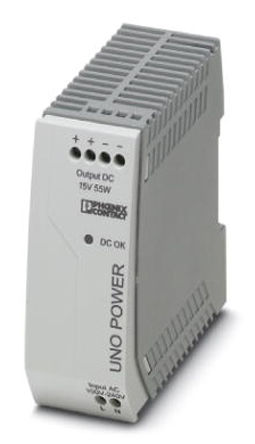 Phoenix Contact - 2903001 - Phoenix Contact UNO ϵ 55W ģʽ DIN Դ 2903001, >88.5%Ч, 264V ac, 3.7A, 15V dc 15V dc/		