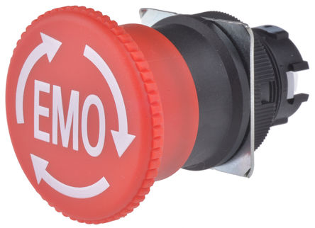 Omron - A22E-M-12-EMO - Omron A22E ϵ IP65 ť A22E-M-12-EMO, šøλ, ɫ 40mm Ģΰťͷ, 2  DPST		
