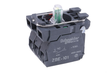 Schneider Electric - ZB5AW0B15 - Schneider Electric XB5 ϵ Ӵ ZB5AW0B15, 1 1 , 24 V /ֱ, ɫ LED, ݶӶ		